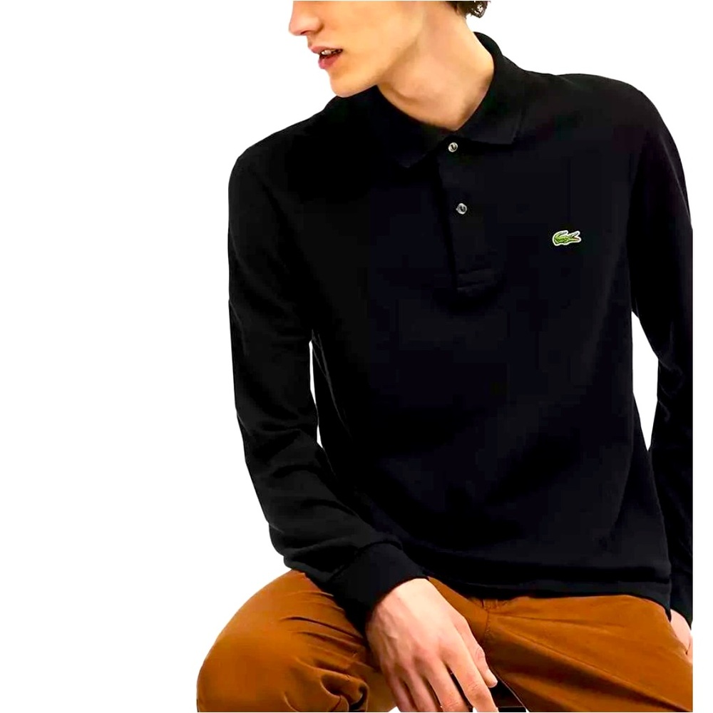 Lacoste Long Sleeve Black Polo Shirt